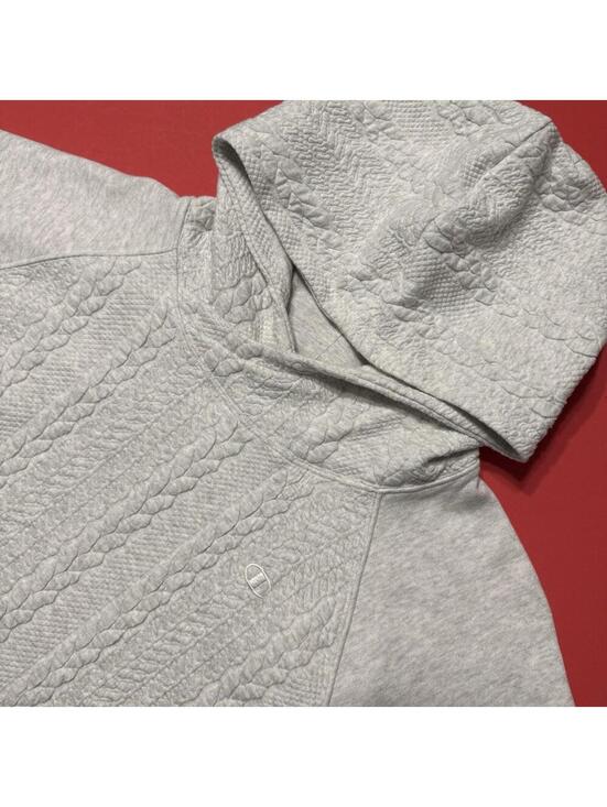 Champion Tops - Champion Reverse Weave Hoodie Cable Knit Textured Gray W0164 Women Size XL